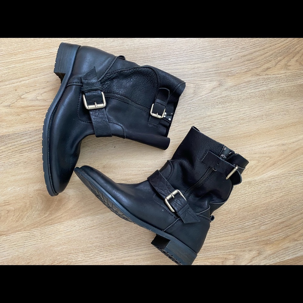 Zara Leather Biker Boots 7.5 - image 6